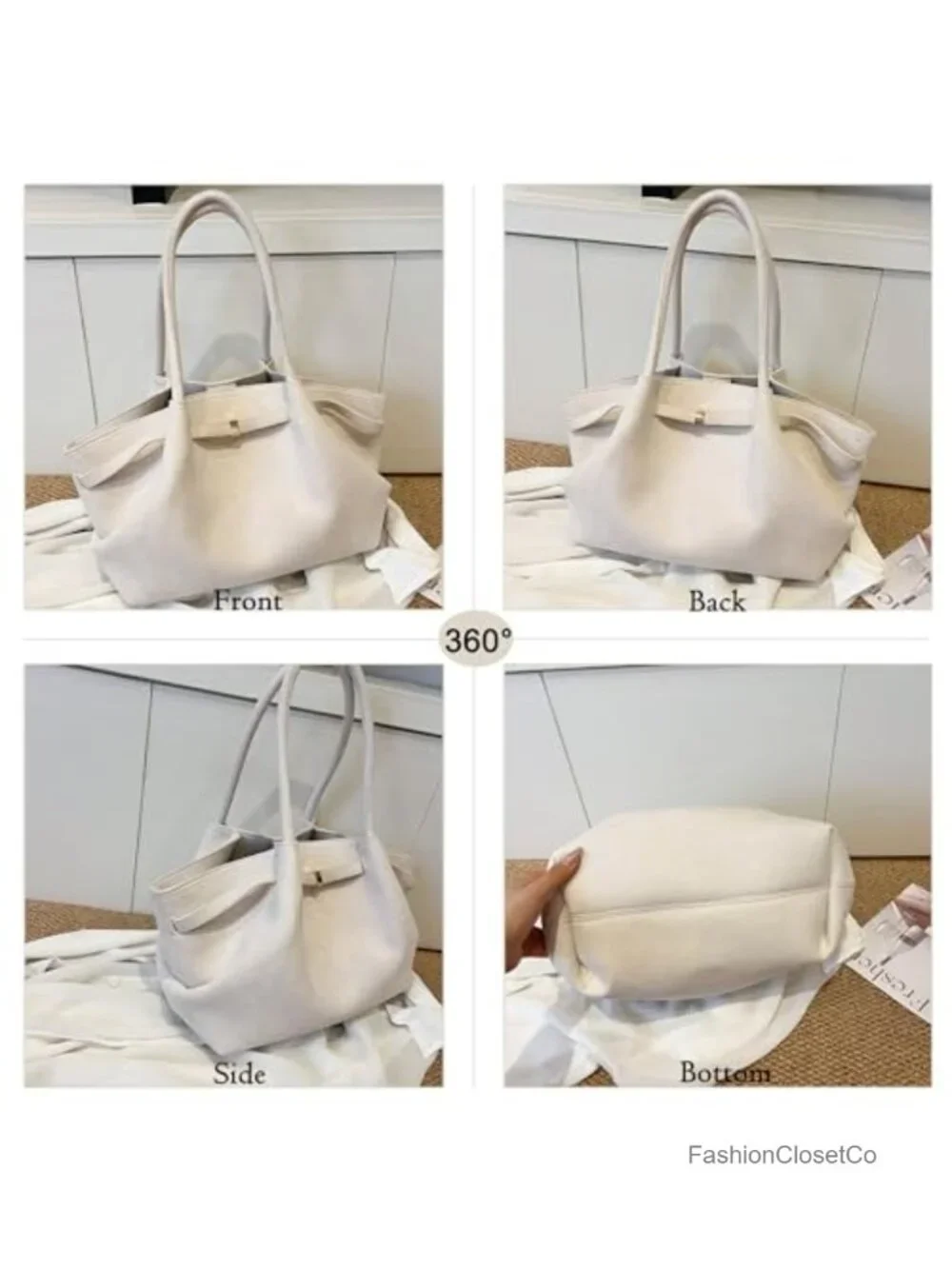 Faux Suede Hobo Tote Shoulder Bag with Snap Closure